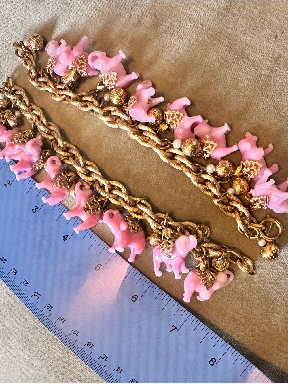 Napier sought after Pink Elephant Charm Chain bracelet bundle of 2 READ NOTES - Picture 5 of 16